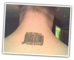 BDSM tattoo - Barcode